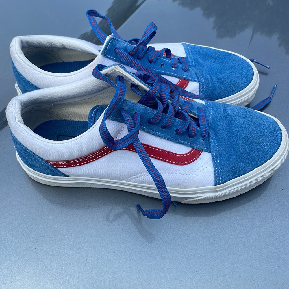Red, white and blue vans
